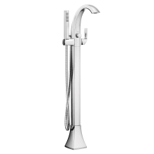 Voss Floor Mounted Tub Filler with Riser and Built-In Diverter - Includes Hand Shower