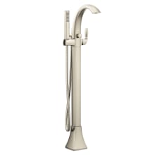 Voss Floor Mounted Tub Filler with Riser and Built-In Diverter - Includes Hand Shower