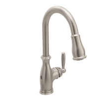Brantford 1.5 GPM Single Hole Pull Down Kitchen Faucet with Duralast, Duralock, MotionSense, PowerClean, and Reflex Technology - Includes Escutcheon