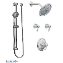 Thermostatic Shower System with Shower Head, 2 Volume Controls, and Hand Shower (Valves Included)