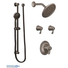 Thermostatic Shower System with Shower Head, 2 Volume Controls, and Hand Shower (Valves Included)