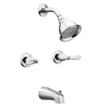 Alder Double Handle Traditional Tub and Shower Trim Package with Single Function Shower Head