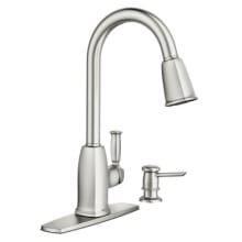 Wellsley Pull-Down Spray Kitchen Faucet with Power Clean and Reflex Technology - Includes Soap Dispenser