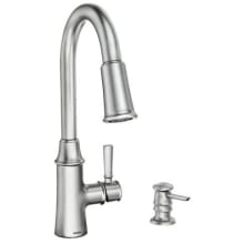 Caris 1.5 GPM Single Hole Pull Down Kitchen Faucet with Power Clean - Includes Soap Dispenser and Escutcheon