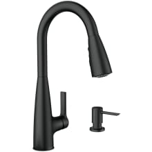 Haelyn 1.5 GPM Single Hole Pull Down Kitchen Faucet with PowerBoost Technology - Includes Soap Dispenser and Escutcheon