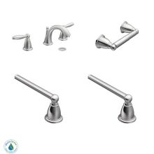 Bathroom Faucet Package with Widespread Faucet, Toilet Paper Holder, 24" Towel Bar and 18" Towel Bar