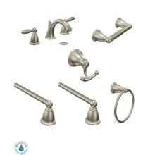 Bathroom Faucet Package with Widespread Faucet, Toilet Paper Holder, 24" Towel Bar, 18" Towel Bar, Towel Ring and Robe Hook