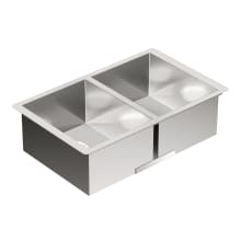 31-1/2" Double Basin Undermount Stainless Steel Kitchen Sink with SoundSHIELD from the 1800 Series Collection