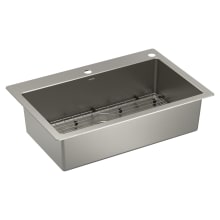 1800 Series 33" Undermount Single Basin Stainless Steel Kitchen Sink