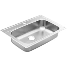 1800 Series 33" Drop In Single Basin Stainless Steel Kitchen Sink with SoundSHIELD™ Sound Absorbing Technology