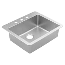 1800 Series 25" Drop In Single Basin Stainless Steel Kitchen Sink
