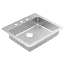 1800 Series 25" Drop In Single Basin Stainless Steel Kitchen Sink