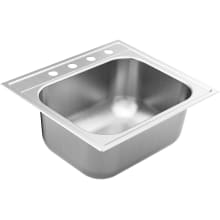 1800 Series 25" Drop In Single Basin Stainless Steel Kitchen Sink with SoundSHIELD™ Sound Absorbing Technology