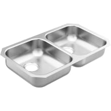 1800 Series 31-3/4" Undermount Double Basin Stainless Steel Kitchen Sink with SoundSHIELD™ Sound Absorbing Technology