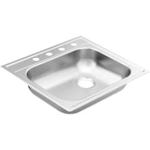 2000 Series 25" Drop In Single Basin Stainless Steel Kitchen Sink with SoundSHIELD™ Sound Absorbing Technology