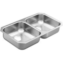 2000 Series 31-3/4" Undermount Double Basin Stainless Steel Kitchen Sink with SoundSHIELD™ Sound Absorbing Technology