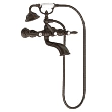Weymouth Floor Mounted Clawfoot Tub Filler with Built-In Diverter, Lever Handles, and Hand Shower - Risers and Rough-In Sold Separately