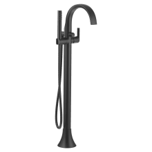 Doux Floor Mounted Tub Filler with Built-In Diverter - Includes Hand Shower