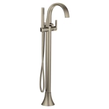 Doux Floor Mounted Tub Filler with Built-In Diverter - Includes Hand Shower