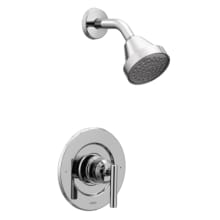 Gibson Posi-Temp Pressure Balanced Shower Trim with 1.75 GPM Single Function Showerhead and Single Lever Valve Trim - Less Rough In Valve