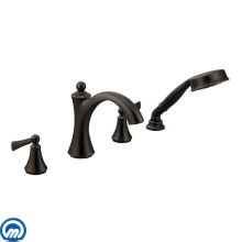 Wynford Deck Mounted Roman Tub Filler Trim with Metal Lever Handles - Includes Personal Shower