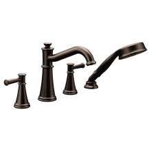 Belfield Deck Mounted Roman Tub Filler Trim with Metal Lever Handles - Includes Personal Hand Shower