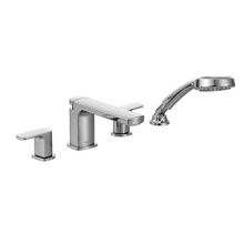 Rizon Double-Handle Widespread Low Arc Deck Mounted Roman Tub Filler with Hand Shower