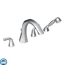 Felcity Deck Mounted Roman Tub Filler with Metal Lever Handles - Includes Personal Hand Shower