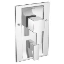 90 Degree 3 Function Pressure Balanced Valve Trim Only with Double Lever Handles, Integrated Diverter - Less Rough In