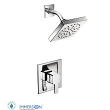 Single Handle Posi-Temp Pressure Balanced Shower Trim with Rain Shower Head from the 90 Degree Collection - Less Valve