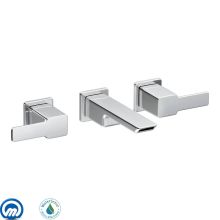 Double Handle Wall Mounted Bathroom Faucet from the 90 Degree Collection - Less Valve and Pop-Up Drain