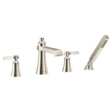 Flara Deck Mounted Roman Tub Filler with Built-In Diverter - Includes Hand Shower