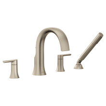 Doux Widespread Deck Mounted Roman Tub Filler with Built-In Diverter - Includes 1.75 GPM Hand Shower
