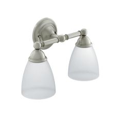 2 Light Bathroom Sconce with Frosted Shades from the Brantford Collection