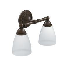 2 Light Bathroom Sconce with Frosted Shades from the Brantford Collection