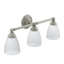 3 Light Bathroom Vanity Light with Frosted Shades from the Brantford Collection
