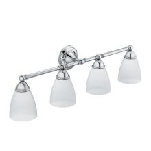 4 Light Bathroom Vanity Light with Frosted Shades from the Brantford Collection