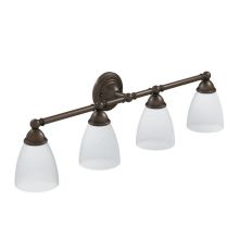 4 Light Bathroom Vanity Light with Frosted Shades from the Brantford Collection