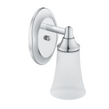 Single Light Bathroom Sconce with Frosted Shade from the Eva Collection