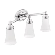 Eva 23" Wide 3 Light Bathroom Vanity Light with Frosted Shades