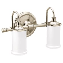 Belfield 2 Light Reversible Bathroom Vanity Light with Frosted Shades