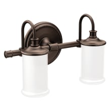 Belfield 2 Light Reversible Bathroom Vanity Light with Frosted Shades