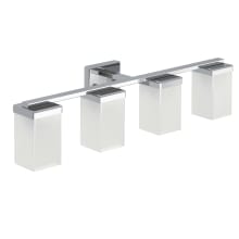 90 Degree 28" Wide 4 Light Reversible Bathroom Vanity Light Fixture