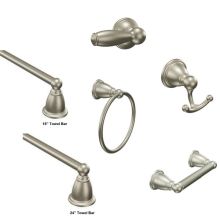 Bathroom Hardware Package with Double Post Toilet Paper Holder with 24" Towel Bar, 18" Towel Bar, Towel Ring, Tank Lever and Robe Hook