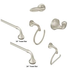 Bathroom Hardware Package with Single Post Toilet Paper Holder with Towel Ring, 24" Towel Bar, 18" Towel Bar, Robe Hook and Tank Lever