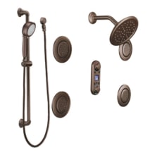 7"  Rain Shower Head and Vertical Spa with 4 Flush Mounted Body and Hand Shower from the ioDIGITAL Collection