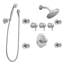 Quad Handle Vertical Spa Trim with 4 Body Sprays and Hand Shower from the Solace Collection