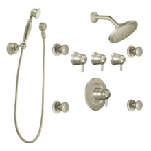 Quad Handle Vertical Spa Trim with 4 Body Sprays and Hand Shower from the Solace Collection