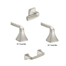 Bathroom Hardware Package with Double Post Toilet Paper Holder with 24" Towel Bar, 18" Towel Bar and Tank Lever