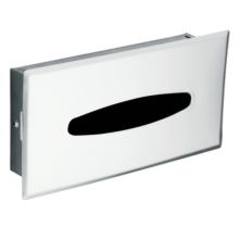 Recessed Stainless Tissue Box from the Donner Hotel Motel Collection